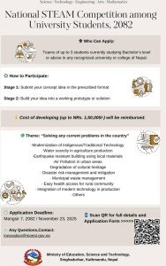 National STEAM Competition 2082 – Calling All Innovators